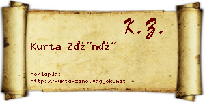 Kurta Zénó névjegykártya